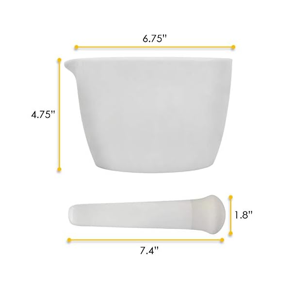 EISCO-Porcelain-Mortar-Pestle-Set-25oz-750ml-Heavy-Duty-Unglazed-Grinding-Surface-Excellent-for-Kitchen-or-Laboratory-Grinds-Powdered-Chemicals-Herbs-Spices-Pills-White EISCO-Porcelain-Mortar-Pestle-Set-25oz-750ml-Heavy-Duty-Unglazed-Grinding-Surface-Excellent-for-Kitchen-or-Laboratory-Grinds-Powdered-Chemicals-Herbs-Spices-Pills-White