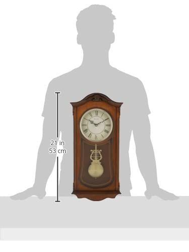 Bulova C3542 Cranbrook Wall Mount Analog Wooden Chiming Clock thumb #3