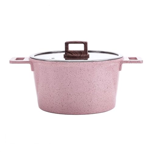 Linmeas-753 Suppentopf mit Deckel Haushalt Multifunktionale Bratpfanne Doppel Ohr Dampfenden Eintopf Suppe Topf Keramik Glasur Antihaft-Pfanne Braten Pan(Size:5l)