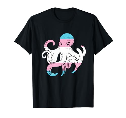 Transgender Octopus LGBT-Q Pride Ally Animal Trans Hombres Mujeres Camiseta