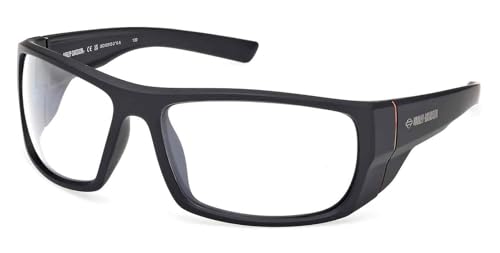 Harley-Davidson Men's Winborn Clear Lens Sport Sunglasses, Matte Black Frame