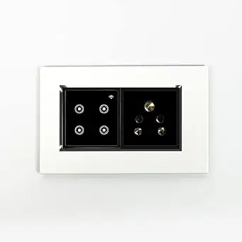 L&G 4 Modular Wi fi Smart Switch Board, 3 Switch Control, 1 Socket | German Engineering with Indian Standards | Compatible with Alexa, OK Google & SIRI Shortcut (Size: 4M- 146 x 90 x 45 mm) (White)