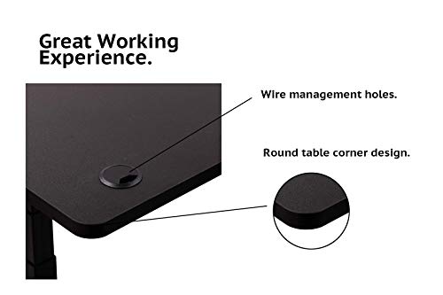 Unicoo Melamine 47.2 X 23.6 Inch Universal Table Top For Standard And Sit To Stand Height Adjustable Home And Office Desk Frames (Tabletop 47.2 - Black) #TOP2