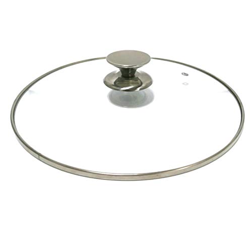 Kochtopfdeckel aus Glas, Topfdeckel aus Silikon, Ersatz-Topfdeckel aus gehärtetem Glas mit Edelstahlrand, 16–32 cm(24cm)