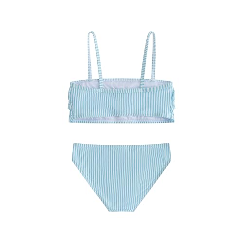 Image of LIZENS Girls Two Piece Striped Bikini Set Swimwear Flounce Ruffle Trim 2-12Years Beach Bathing Swimsuit