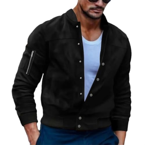 Manteau pour homme à col montant style décontracté veste automne hiver boutonnée