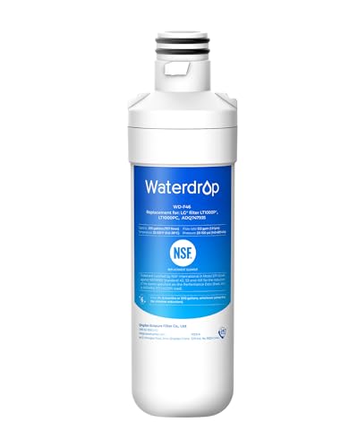Waterdrop LT1000PC ADQ747935 MDJ64844601 Refrigerator Water Filter, Replacement for LG® LT1000P®, ADQ74793501, ADQ74793502, 46-9980, 9980, LFXC24796S, LSFXC2496D, NSF Certified