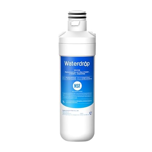 Waterdrop LT1000PC ADQ747935 MDJ64844601 Refrigerator Water Filter, Replacement for LG® LT1000P®, ADQ74793501, ADQ74793502, 46-9980, 9980, LFXC24796