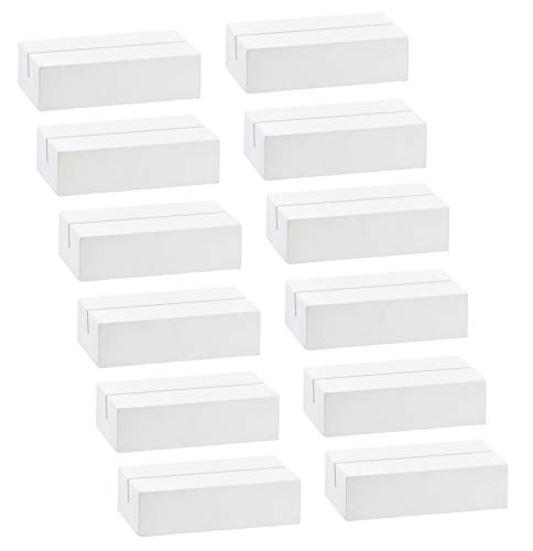 Soporte para tarjetas de mesa de madera blanco para bodas pack de 12 unidades 2