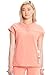Cherokee Infinity Scrub Top for Women Contemporary Fit Round Neck 3 Pocket with Covered Placket with Partial Zip IN622A, L, Electric Coral
