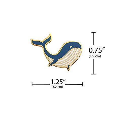 Mikspress Cute Whale Pin, Blue and Gold Hard Enamel2