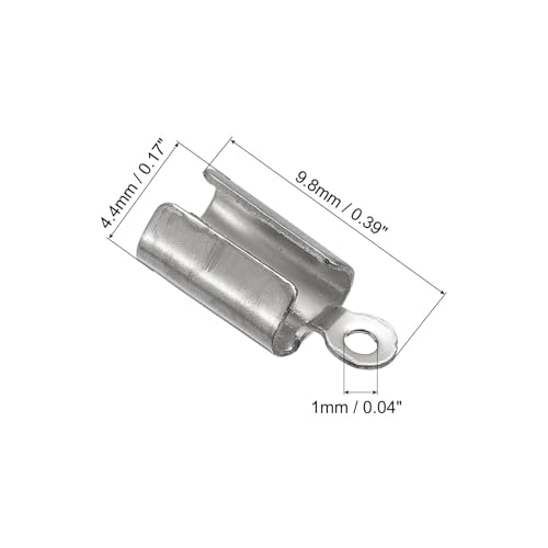 Extrémités de cordon pliables 3mm terminateurs ruban cuir ton argenté x100 - 3