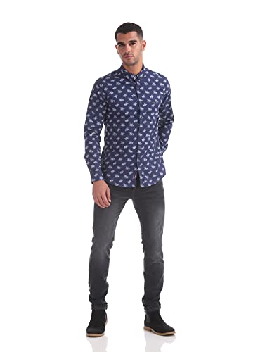 Image of U.S. POLO ASSN. Men's Printed Slim fit Casual Shirt
