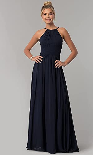 Zoghoo Long Bridesmaid Dresses for Wedding Chiffon Ruched Formal Evening Dress4