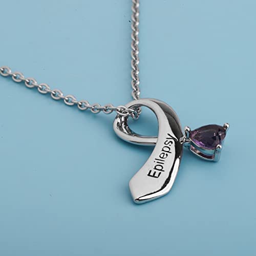 Collier ruban violet épilepsie pour briser l'isolement - 5