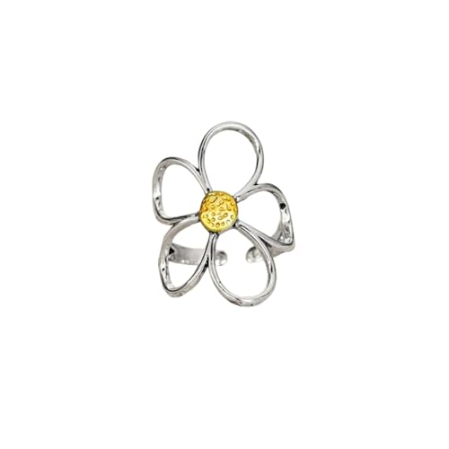 OIDIMS Flower Statement Ring for Women Delicate Lightweight Adjustable Expandable Open Wrap Finger Rings Comfort Fit Boho Dainty Y2K Jewelry Wedding Birthday Christmas Gift