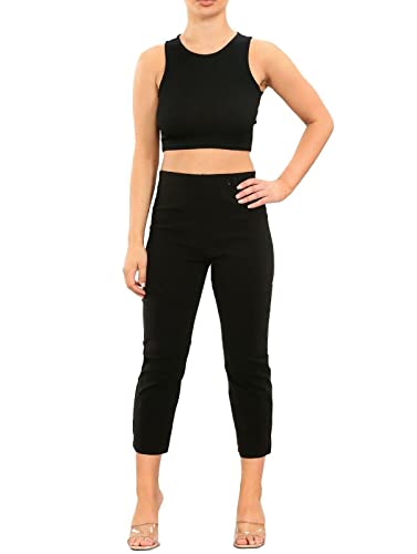 UC Ex High Street Brand Cropped Trousers for Womens Capri Pants, Ladies Summer Trousers Pedal Pushers Black - Image 6