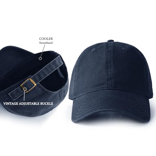 FURTALK Unisex Vintage Washed Unstructured Baseball Cap Washed Cotton Adjustable Dad Hat