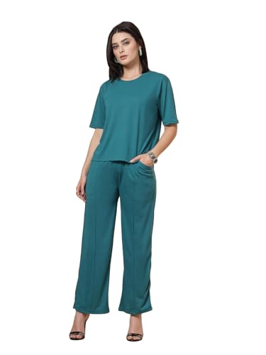 Image of CHKOKKO Casual Co ord Set For Women Stylish Summer Wear Cord Half Sleeves Round Neck Track Suit Coords Travelling Outfit Western Ladies Co ords