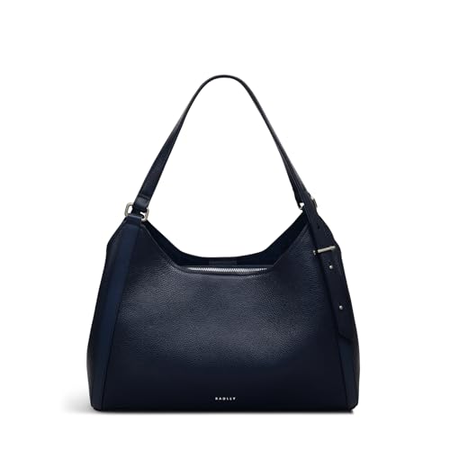 RADLEY London Clarendon Row レディース レザー ミディアム ジップトップ サッチェルバッグ, インク, M