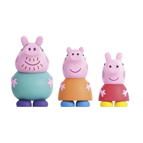 Peppa Pig - Set 3 Figuras baño Peppa Pig - Juguetes de Agua y baño- Incluye Mama, Papa y Peppa