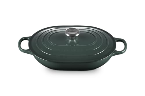 Image of Le Creuset Enameled Cast Iron Oval Casserole with Lid, 3.75 qt., Artichaut