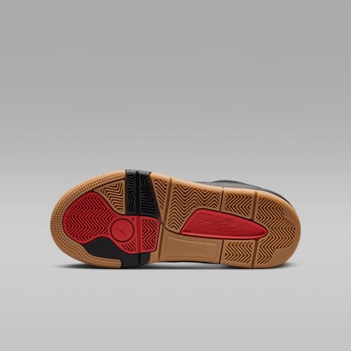 Jordan Flight Court Big Kids' Shoes (HF3333-001, Black/Gum Medium Brown/Varsity Red)2