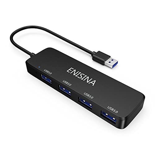 Enisina USB hub 4 porty USB 3.0 HUB Super Slim a lehký pro MacBook Pro/Air/Surfa/Chromebook Pixel, Samsung a jiné přístroje typu C, černý