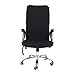 Oumij Housse de Chaise de Bureau, 1 pièce L/M/S Housses de Chaise pivotantes élastiques Amovibles Fauteuil de Bureau Housses de siège Confortables Noir - M