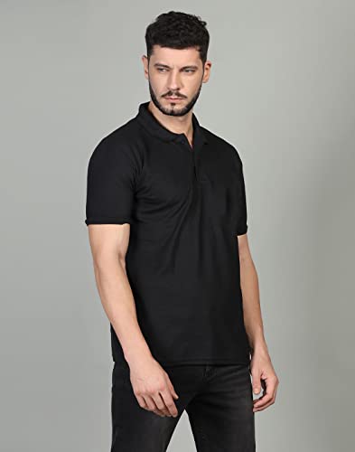 Image of INKKR Men's Casual Polo Neck Half Sleeve Solid T-Shirt (Pack-3)