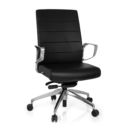 hjh OFFICE 720057 Profi Bürostuhl Provider Kunstleder Schwarz, Drehstuhl mit hoher Rückenlehne