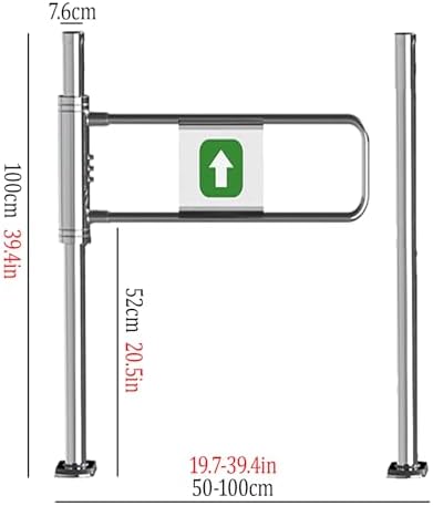 Durable One-Way Metal Swing Safety Gate - Self-Closing Door for Yards & Warehouses, 110cm (43.3in) - Secure Outdoor Access Barrier, Ideal for Pets & Children