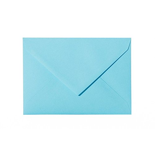 Lote de sobres para correo (100 unidades, 140 x 190 mm, con solapa triangular, 120 g), color azul 18