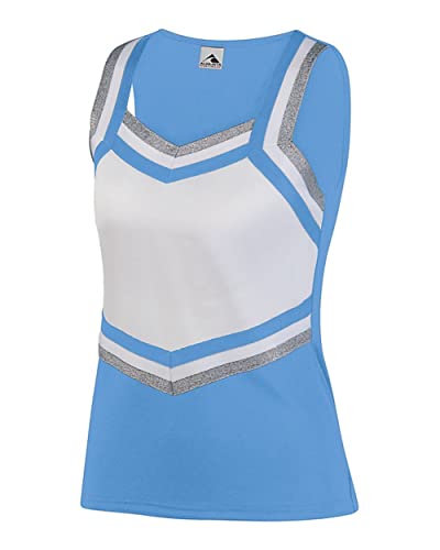 Augusta Sportswear Girls' X-Small 9141, Columbia Blue | White | Metallic Silver