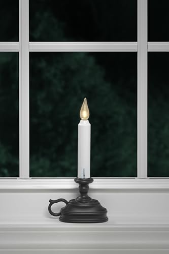 Image of VC1820A 8.5 inch Battery Operated Vintage Filament LED Flameless Window Candle with Dusk to Dawn Timer and 3 Flame Settings, Antique Bronze /Black