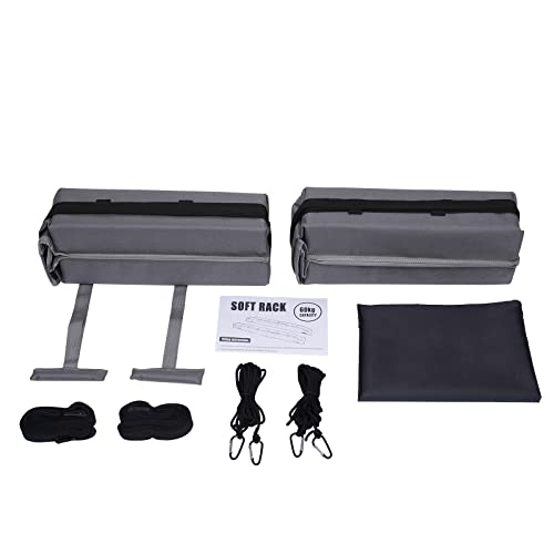 Universal Car Soft Roof Rack Pads For Kayak Surfboard Windsurfing Paddle Board Canoe Snowboard Luggage Carrier W/ 2 Tie-Down Straps, 2 T Quick Release Buckles, 2 Binding Ropes And Storage Bag #TOP5