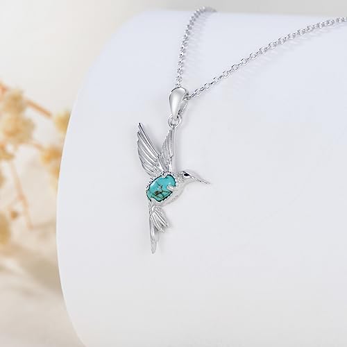 Hummingbird Necklace 925 Sterling Silver Natural Gemstone Hummingbird Pendant Animal Jewelry Gifts for Women3