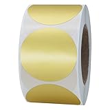 Hybsk 1.5 Inch Gold Foil Labels Blank Target Pasters 500 Adhesive Target Stickers Per Roll (Gold Foil)