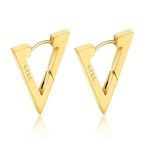 Aucuu Boucle Oreille Femme, Minimalistes en Argent Sterling Géométrique, Petites Boucles...