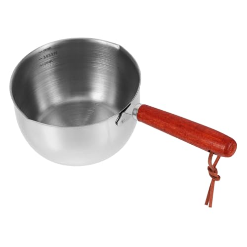 CONGARTENO Small Stainless Steel Butter Warmer Pot with Handle Pan for Melting Chocolate Heating Milk for Sauces and Outdoor Cooking