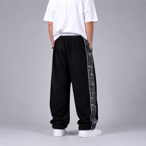 Image of Men Baggy Printed Track Pant | Loose Fit Casual Lower for Men | Everyday Wear