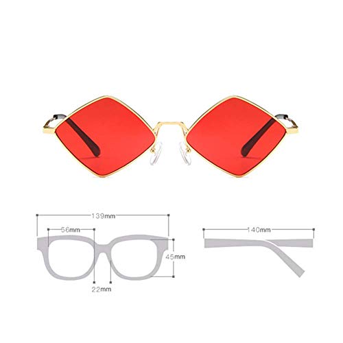 Image of ENTHYI Diamond Shape SunGlasses for Men /Women Metal Quadrilateral Frame Shades Film Sun glasses UV Protection