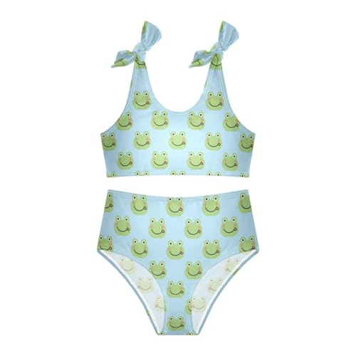 Wusikd Cute Green Frog Girls Swimsuits Two Piece Animal Swimwear Bikini Set for for Girls Size 9-103