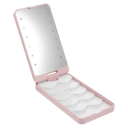 Vaguelly ライト付き鏡装備まげ収納ケース 軽量化粧品オーガナイザー 女性用メイクアップ必需品 対応可能