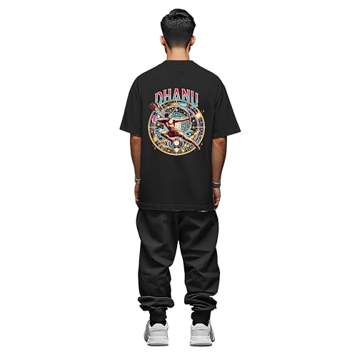 Image of Men's Zodiac Sign Printed Oversized Cotton T-Shirt
