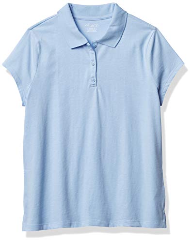 The Children's Place girls Uniform Soft Jersey Polo Shirt, Daybreak, L 10 12 US