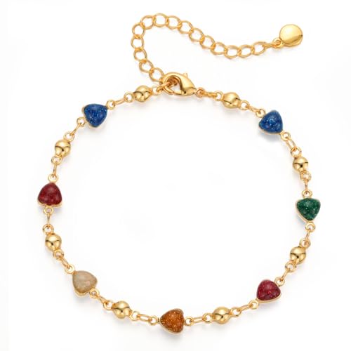 Misure Regolabili - Grazie alla chiusura a moschettone, questo bracciale placcato oro 18k può essere indossato e tolto in pochi secondi e garantisce una chiusura sicura quando è al polso. La circonferenza del bracciale è di 6,69+2,36 pollici/17+6 cm.