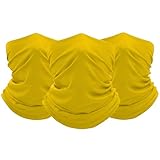 FUN FAN LINE - Pack 3 Bragas de Cuello Multifuncional para Hombre y Mujer | Bandana Tubular Térmica de Invierno para Moto, Ciclismo, Running y Senderismo | Pañuelo Diadema (Amarillo)