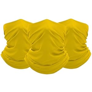 FUN FAN LINE - 3er-Pack Multifunktionstuch für Damen und Herren | Thermo-Schlauchschal für den Winter für Motorrad, Radfahren, Laufen und Wandern, Kopftuch (gelb)