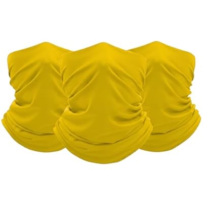 FUN FAN LINE - Pack 3 Bragas de Cuello Multifuncional para Hombre y Mujer | Bandana Tubular Térmica de Invierno para Moto, Ciclismo, Running y Senderismo | Pañuelo Diadema (Amarillo) | Ya disponible en tu tienda friki favorita! En mundofriki.es!